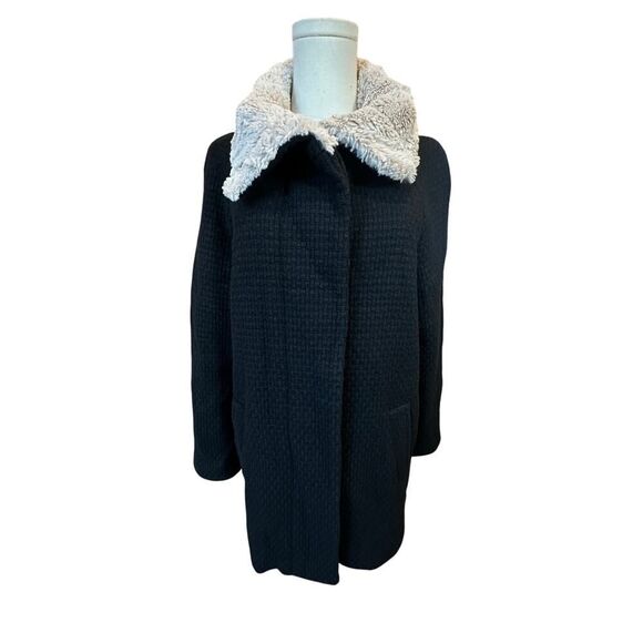 Mob Wife Old Money VINTAGE Women’s Size 40 Wool Blend Faux Fur Mid Length Jacket - Picture 2 of 16